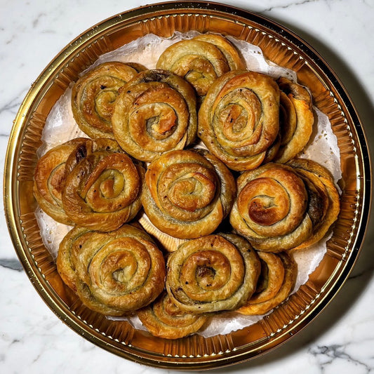 Sfeeha yafawiya pinwheel with minced meat